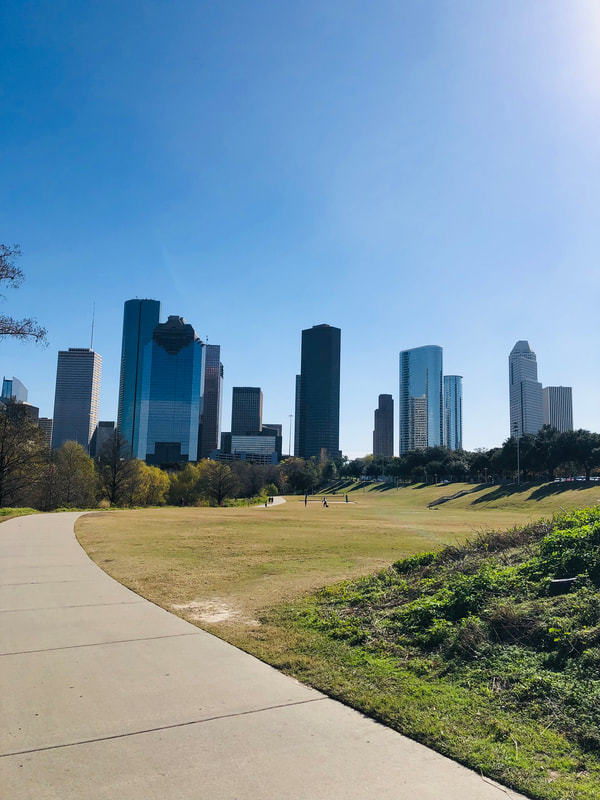 Houston high rises as seen from the bike path